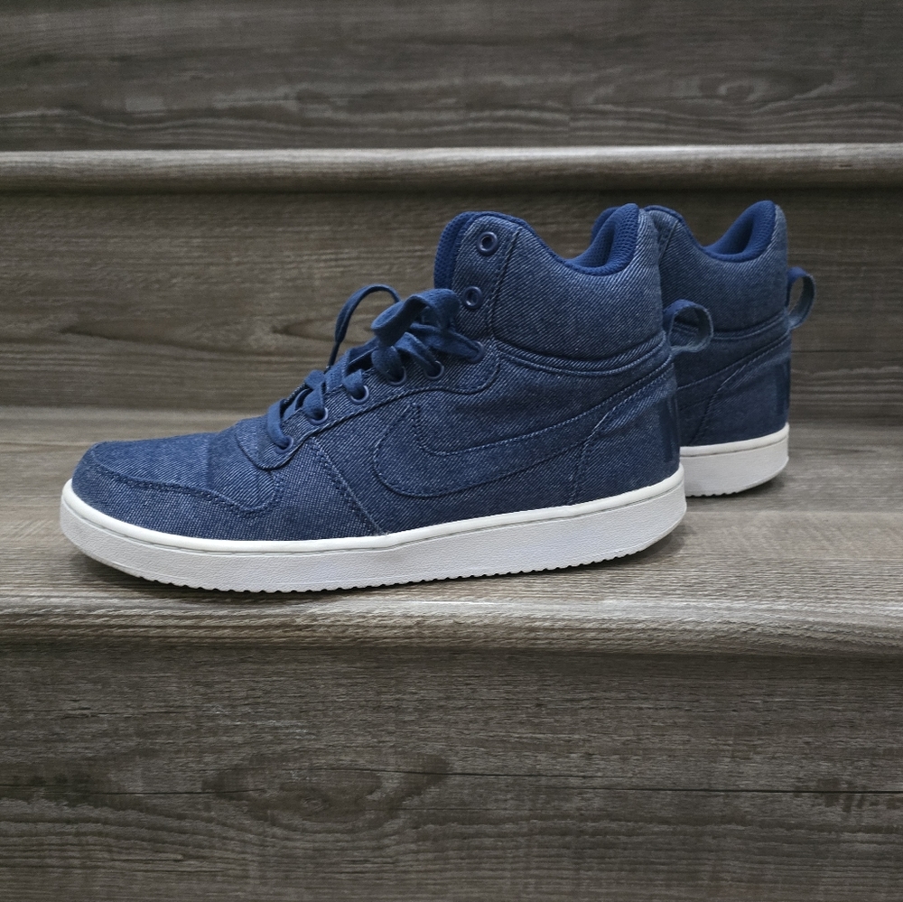 Nike Mens Court Borough mid premium jean denim sneakers Men's  size 8.5